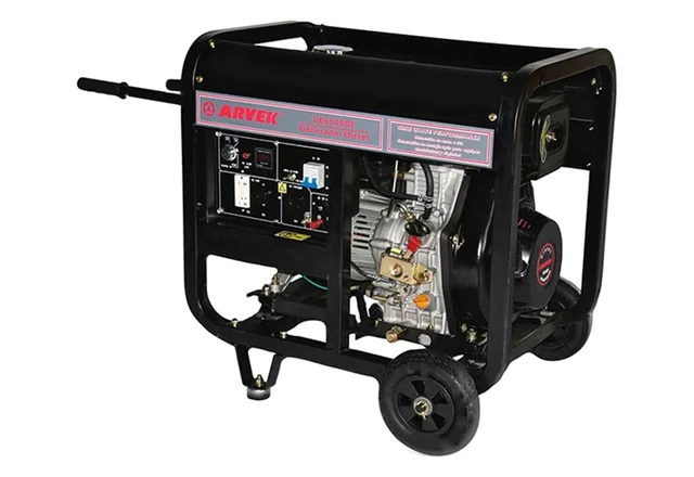 Generador de energía de 6.5 kVA sobre ruedas para frentes de obra